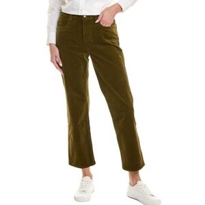 Eileen Fisher Green Brown Straight Ankle Corduroy Pant Trouser Women's Size S